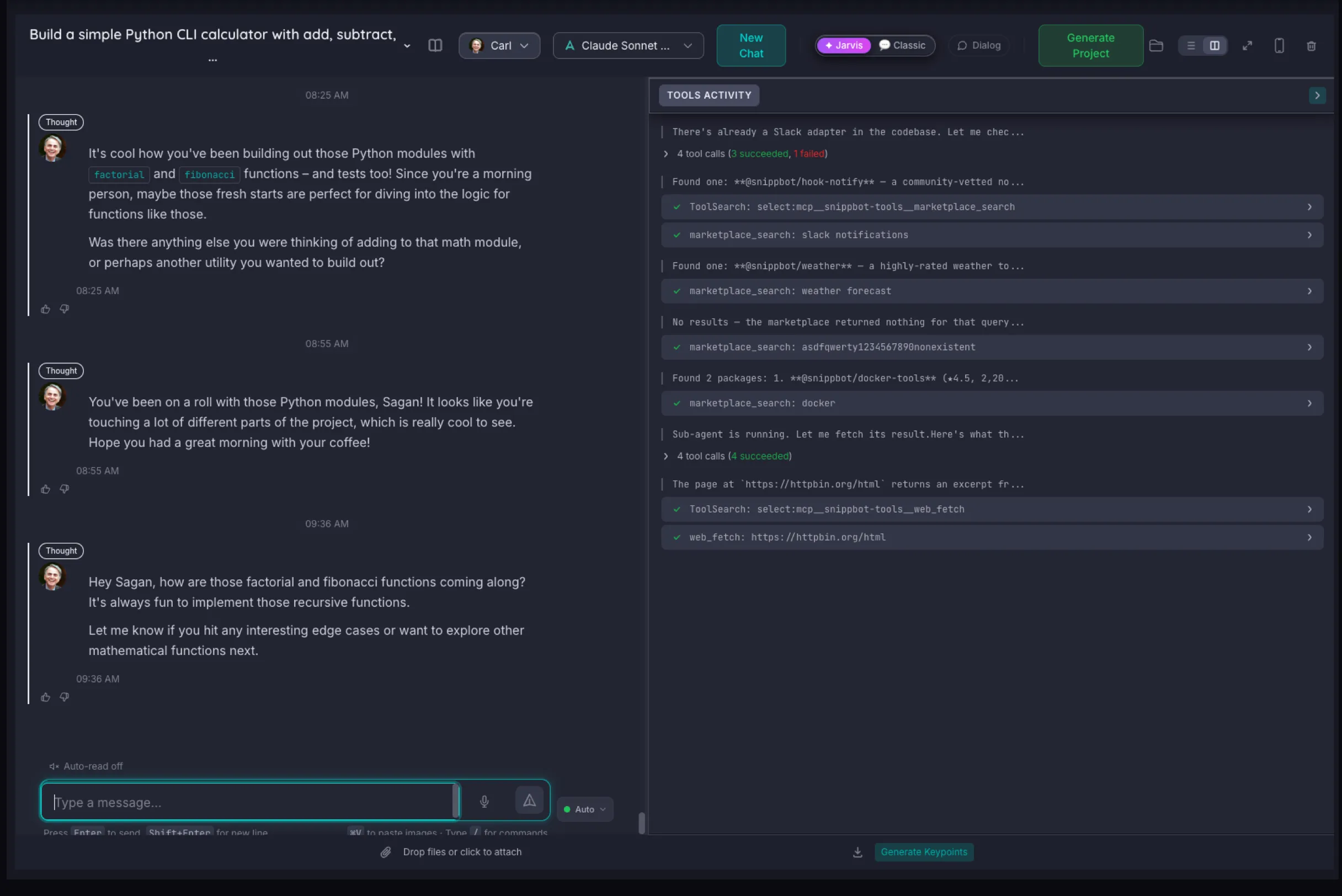 Chat — Snippbot UI