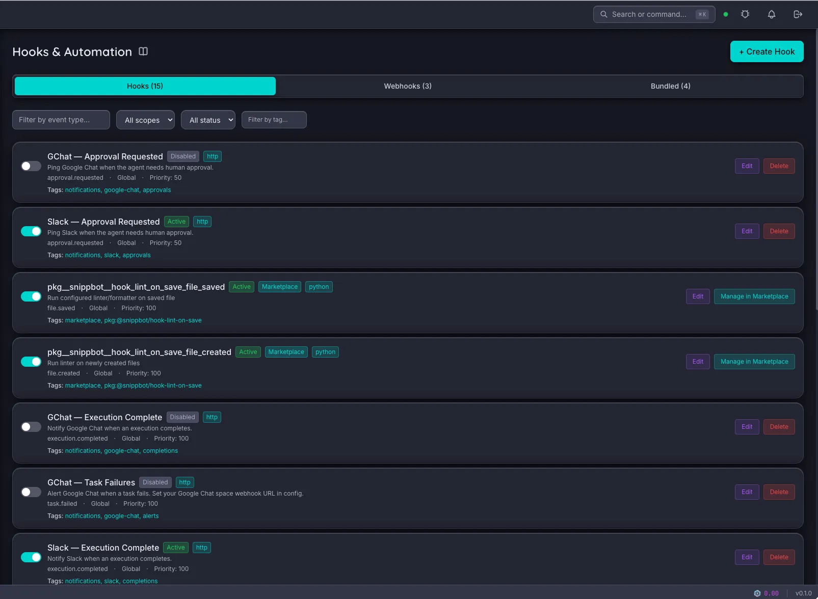 Hooks — Snippbot UI
